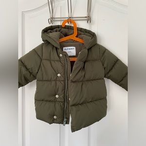 Old Navy 12-18 month puffy jacket dinosaur hood